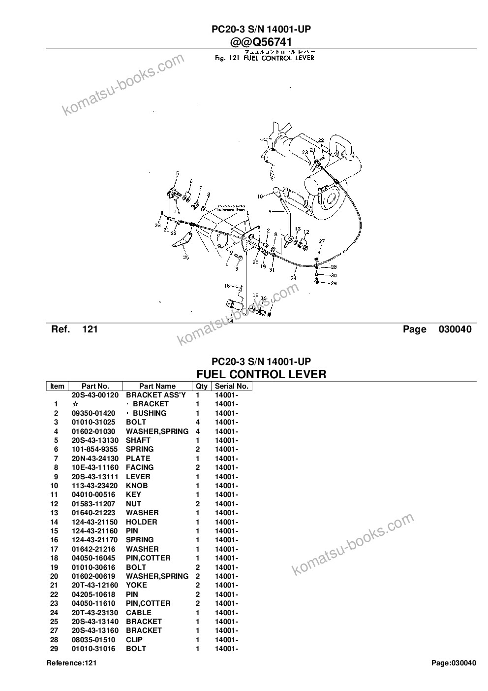 Komatsu pc20-3 s/n 14001-up Parts catalog cover Page 6 Komatsu pc20-3 s/n 14001-up Parts catalog cover Page 6