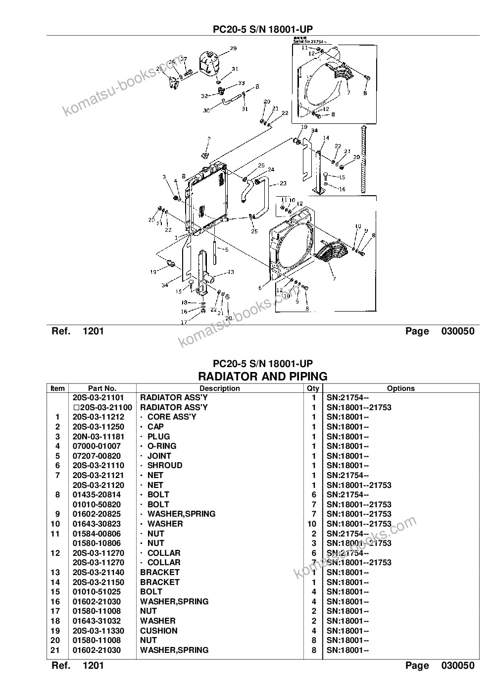 Komatsu PC20-5 S/N 18001-UP Parts catalog cover Page 7 Komatsu PC20-5 S/N 18001-UP Parts catalog cover Page 7