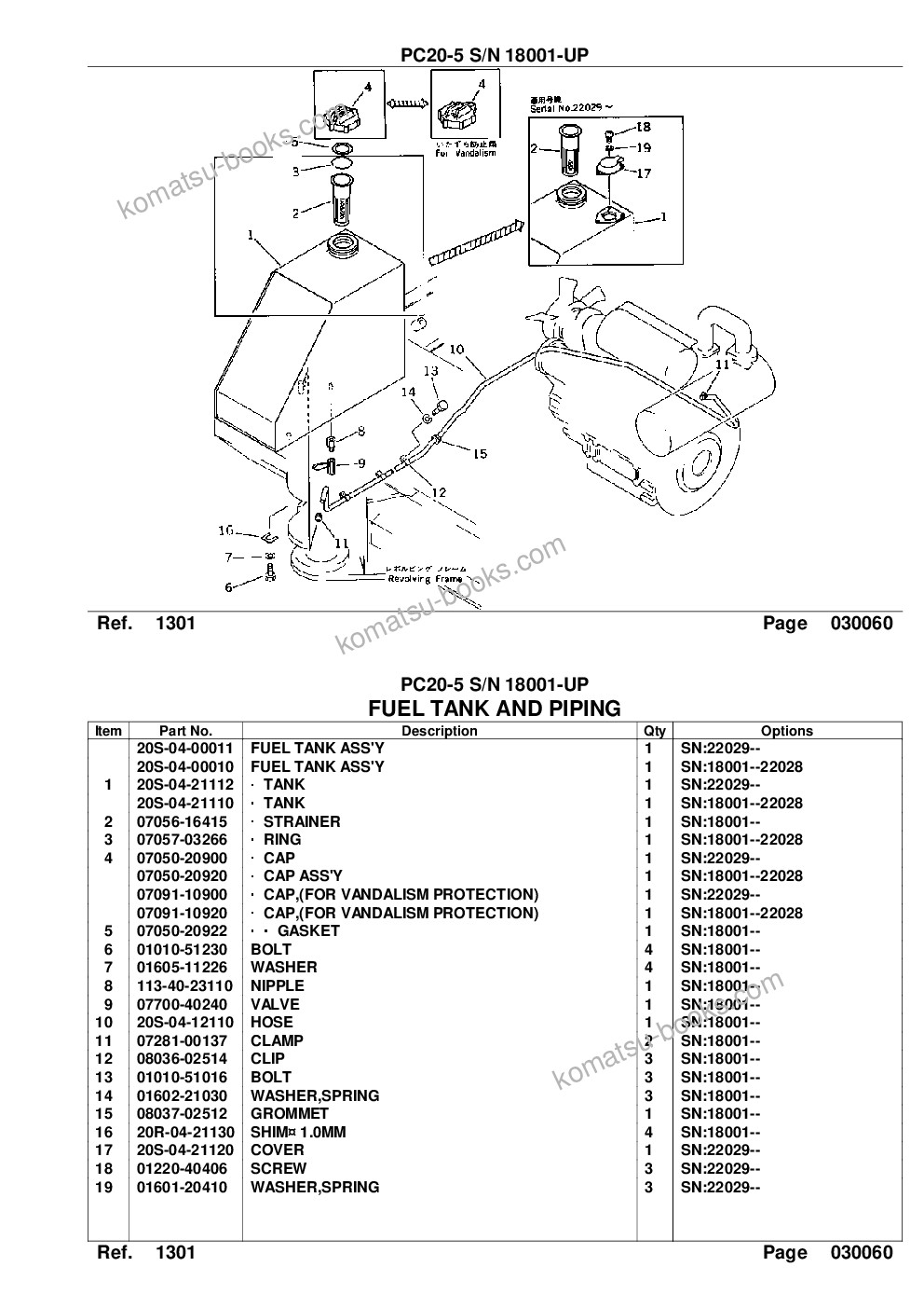 Komatsu PC20-5 S/N 18001-UP Parts catalog cover Page 9 Komatsu PC20-5 S/N 18001-UP Parts catalog cover Page 9