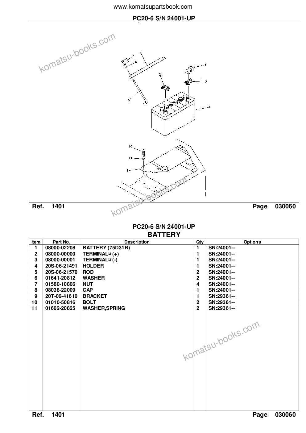 Komatsu pc20-6 s/n 24001-up Catálogo de piezas cover Page 10