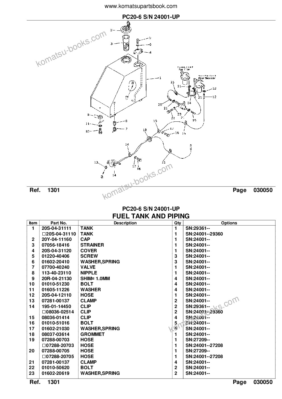 Komatsu pc20-6 s/n 24001-up Catálogo de piezas cover Page 8
