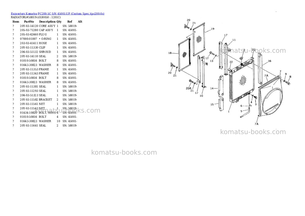 Komatsu pc200-5c s/n 45001-up custom spec. Parts catalog cover Page 4 Komatsu pc200-5c s/n 45001-up custom spec. Parts catalog cover Page 4