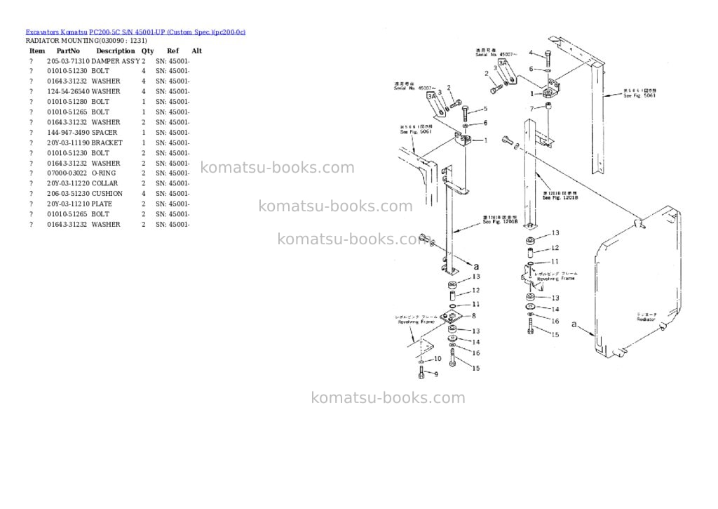 Komatsu pc200-5c s/n 45001-up custom spec. Parts catalog cover Page 8 Komatsu pc200-5c s/n 45001-up custom spec. Parts catalog cover Page 8