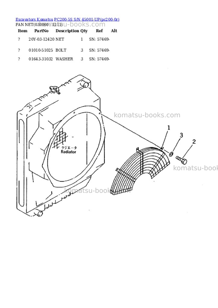 Komatsu pc200-5s s/n 45001-up Parts catalog cover Page 5 Komatsu pc200-5s s/n 45001-up Parts catalog cover Page 5