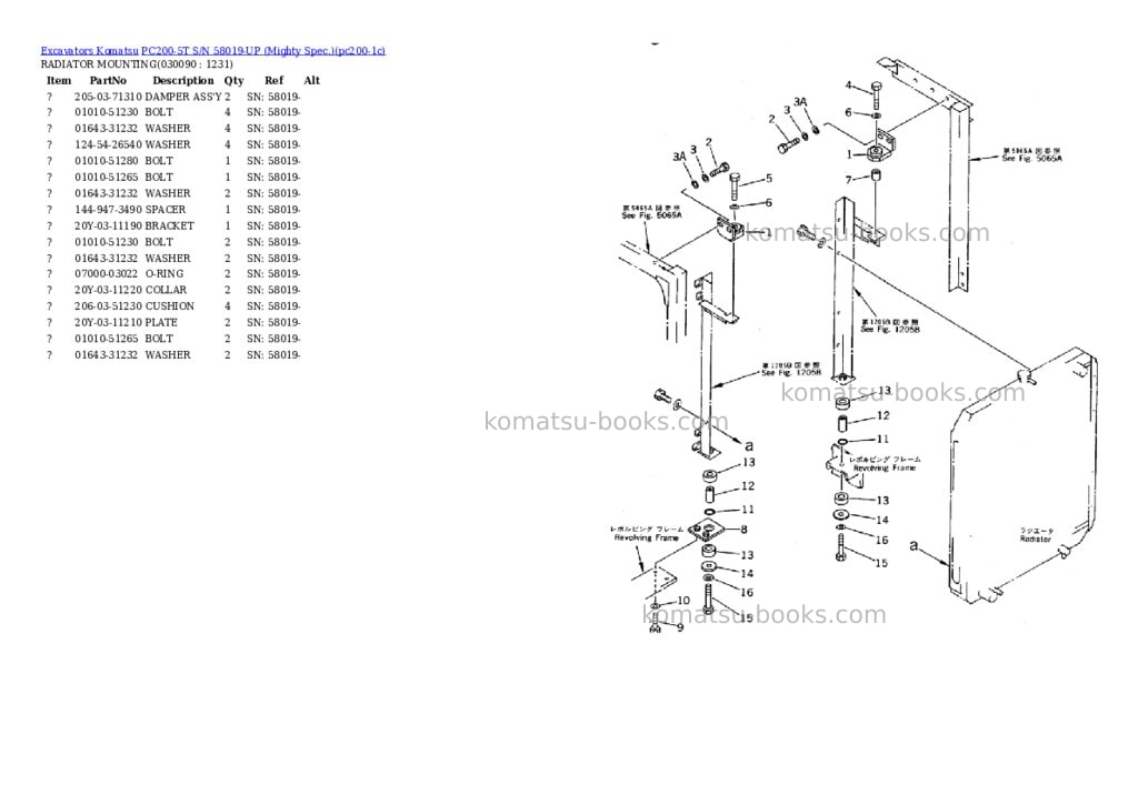 Komatsu pc200-5t s/n 58019-up mighty spec. Parts catalog cover Page 8 Komatsu pc200-5t s/n 58019-up mighty spec. Parts catalog cover Page 8