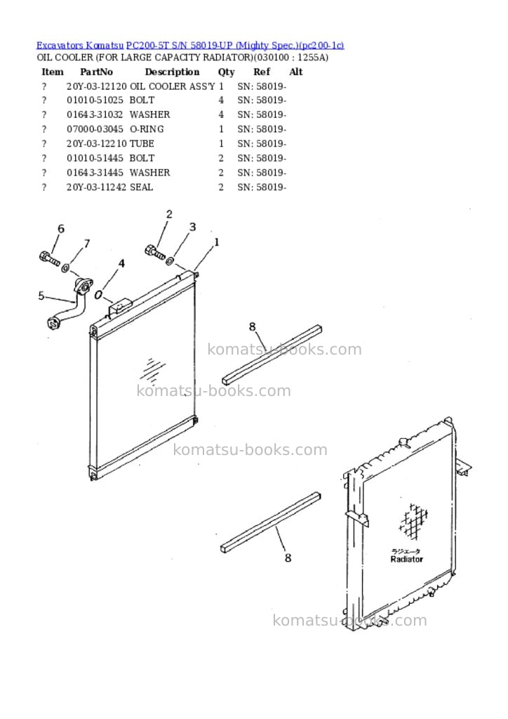 Komatsu pc200-5t s/n 58019-up mighty spec. Parts catalog cover Page 9 Komatsu pc200-5t s/n 58019-up mighty spec. Parts catalog cover Page 9