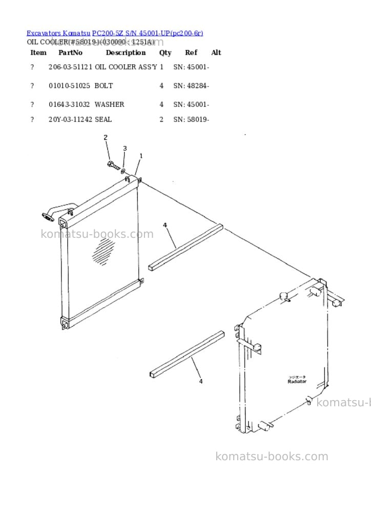 Komatsu pc200-5z s/n 45001-up Parts catalog cover Page 8 Komatsu pc200-5z s/n 45001-up Parts catalog cover Page 8
