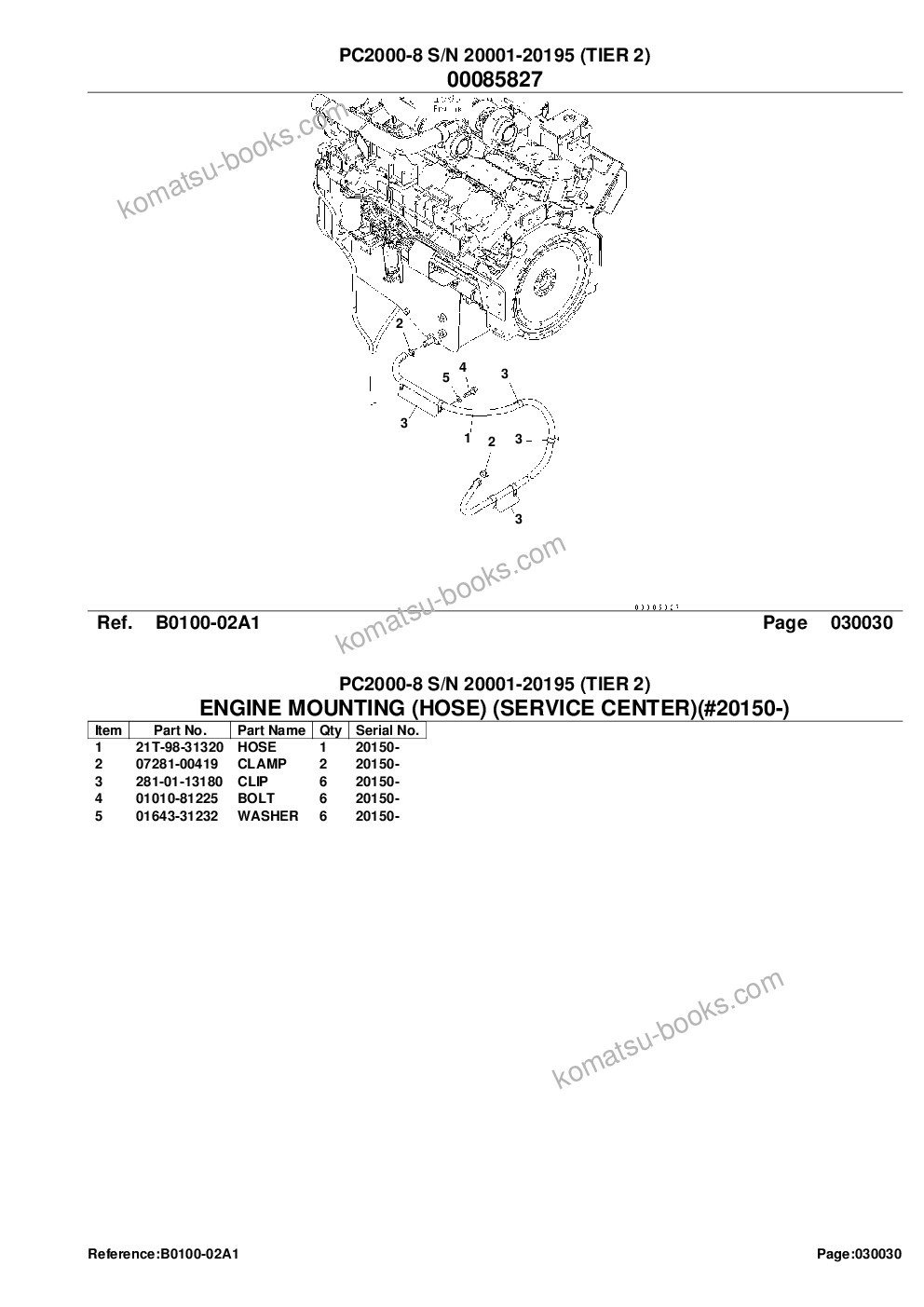 Komatsu pc2000-8 s/n 20001-20195 tier 2 Parts catalog cover Page 5 Komatsu pc2000-8 s/n 20001-20195 tier 2 Parts catalog cover Page 5