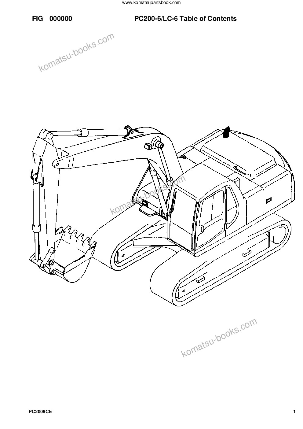 Komatsu pc200-6lc/lc-6lc s/n a82001-a83000 Parts catalog cover Komatsu pc200-6lc/lc-6lc s/n a82001-a83000 Parts catalog cover