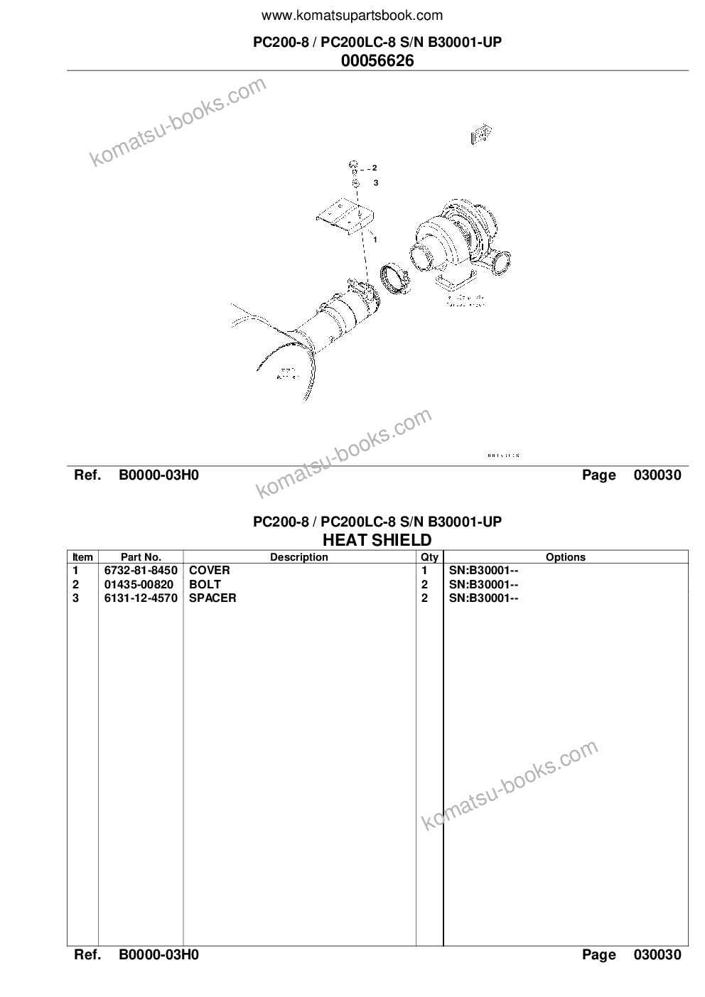 Komatsu pc200-8 / pc200lc-8 s/n b30001-up Catálogo de piezas cover Page 5