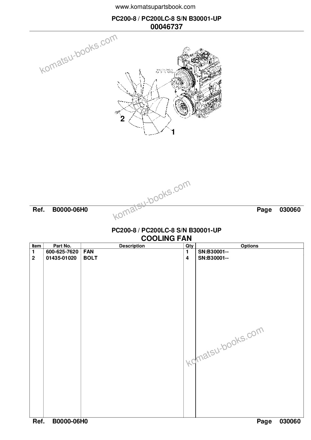 Komatsu pc200-8 / pc200lc-8 s/n b30001-up Catálogo de piezas cover Page 8