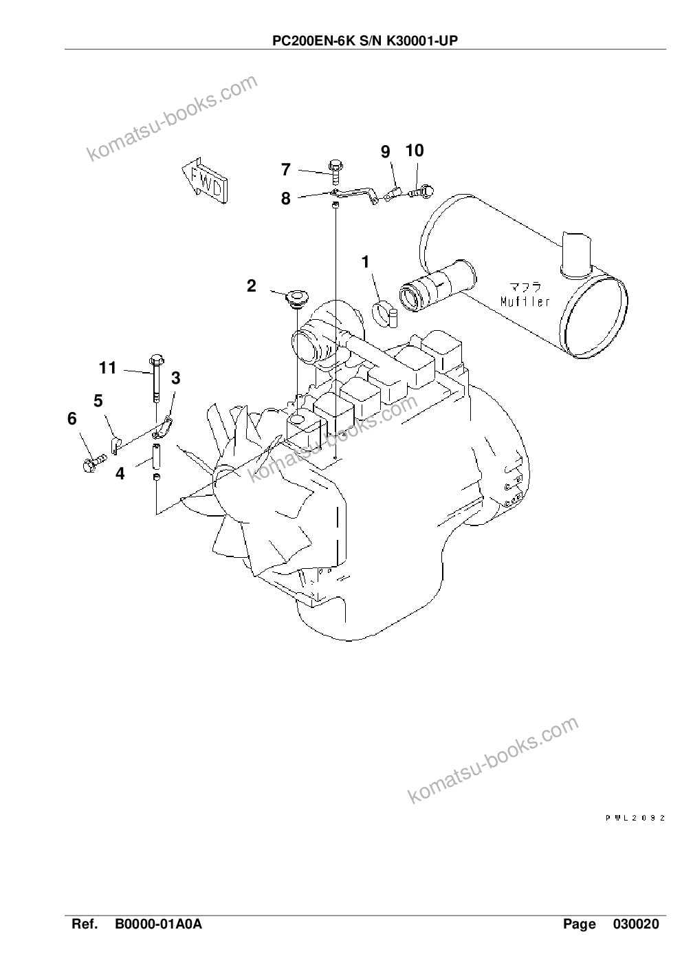 Komatsu pc200en-6k s/n k30001-up Parts catalog cover Page 5