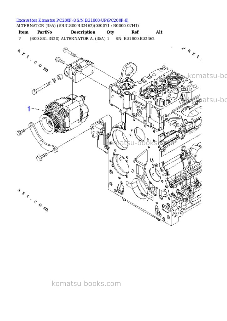 Komatsu pc200f-8 s/n b31800-up Parts catalog cover Page 2