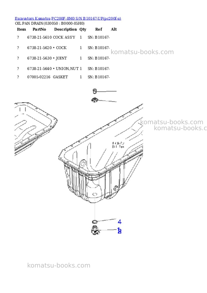 Komatsu PC200F-8M0 S/N B10167-UP Parts catalog cover Komatsu PC200F-8M0 S/N B10167-UP Parts catalog cover