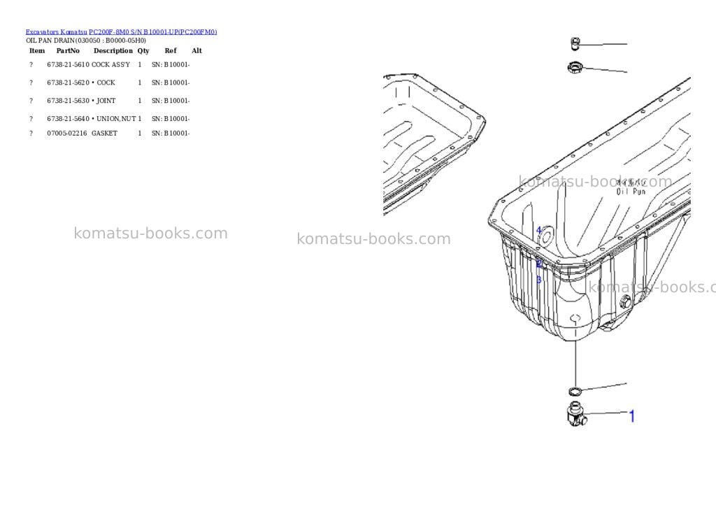 Komatsu pc200f-8m0 s/n b10001-up Parts catalog cover Komatsu pc200f-8m0 s/n b10001-up Parts catalog cover