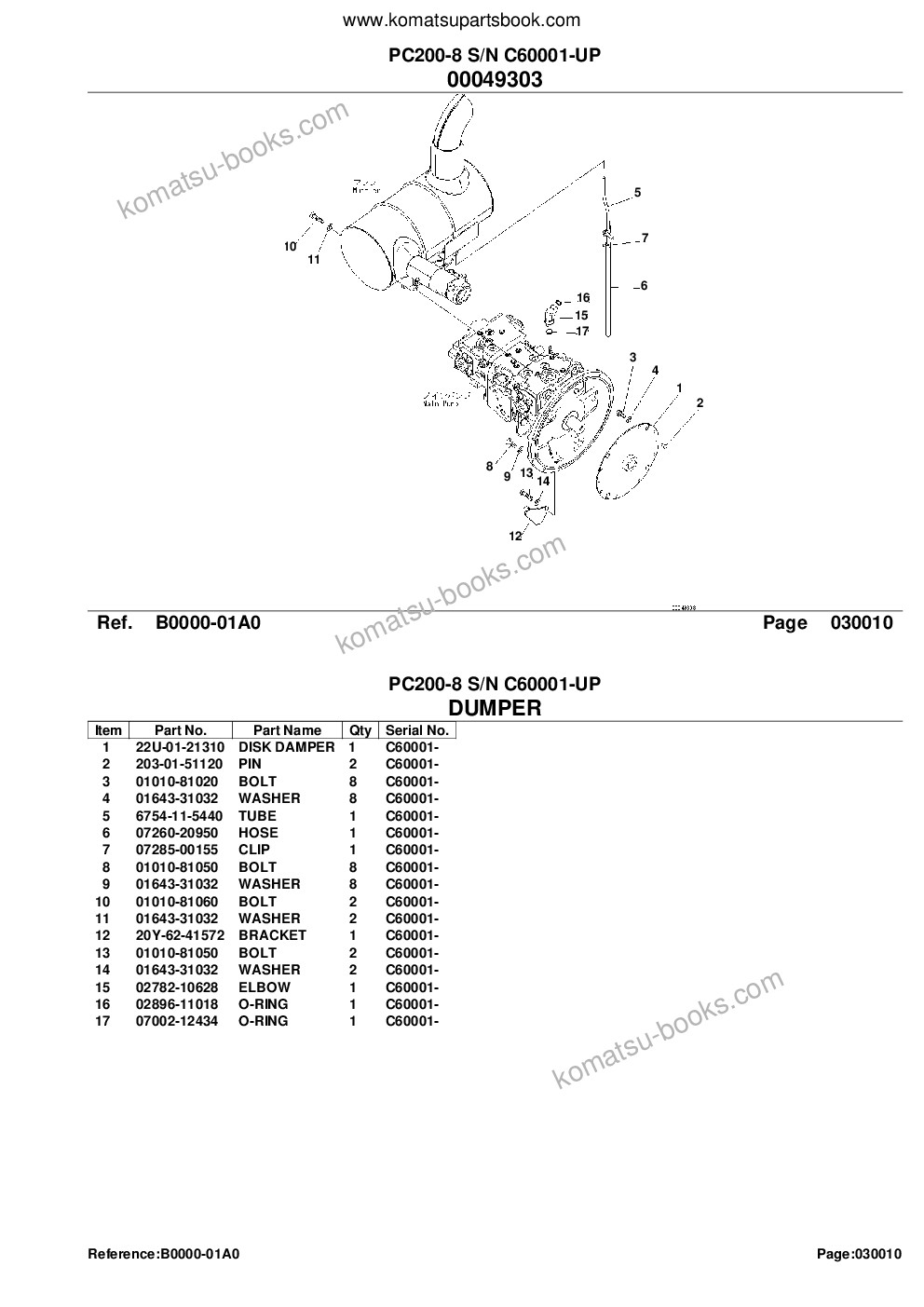 Komatsu PC200-8 S/N C60001-UP Catálogo de piezas cover Page 3