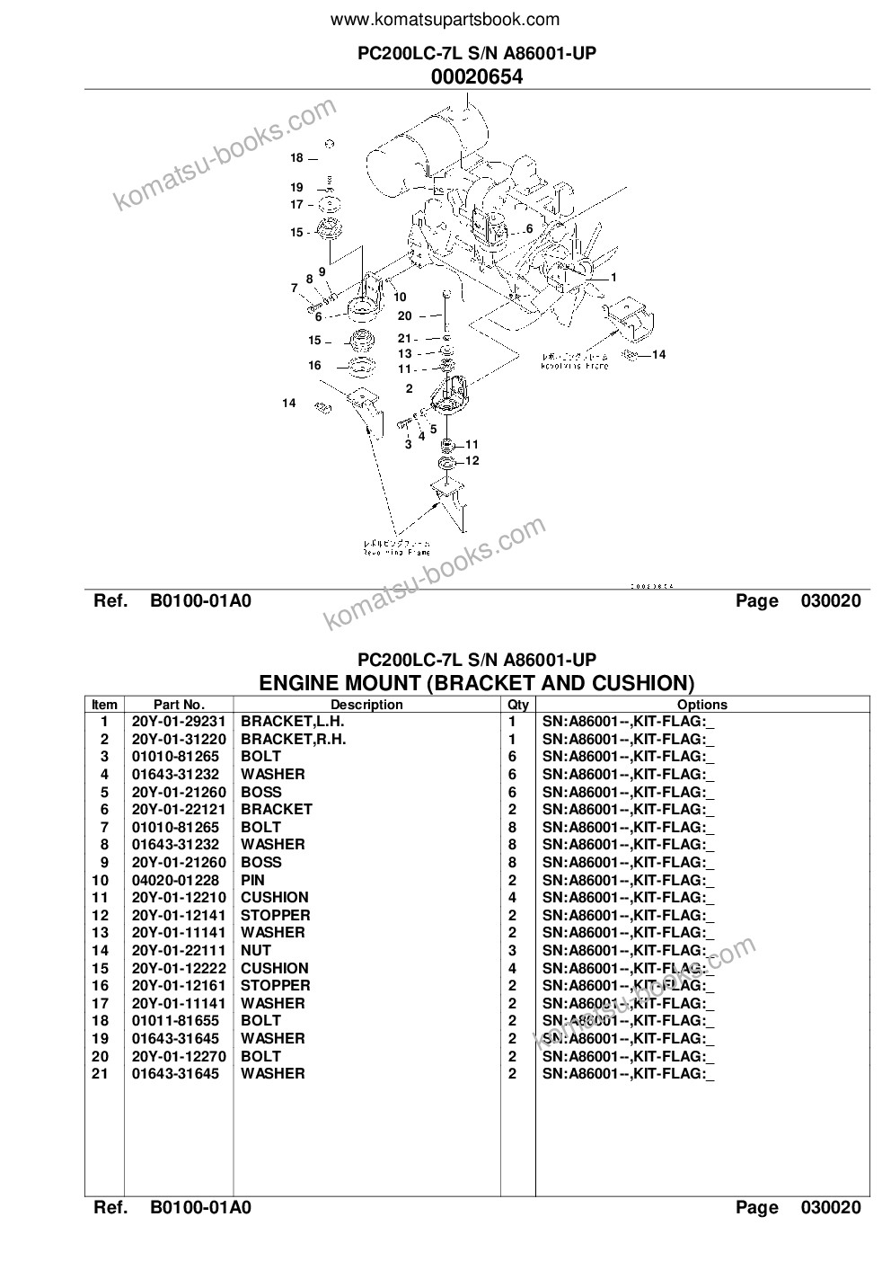 Komatsu pc200lc-7l s/n a86001-up Parts catalog cover Page 4
