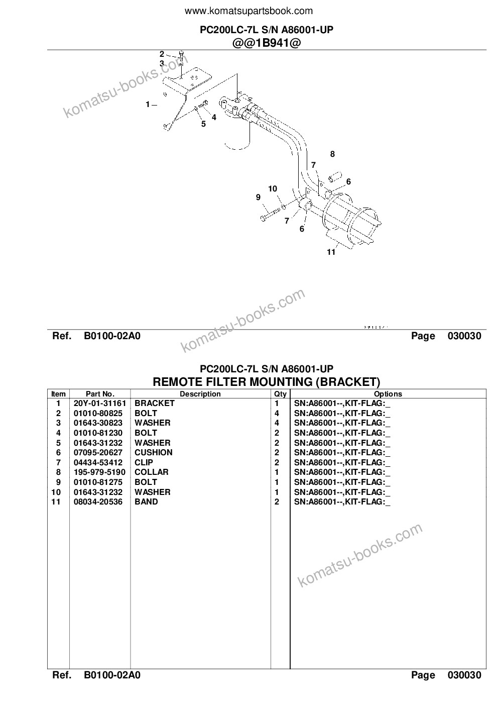 Komatsu pc200lc-7l s/n a86001-up Parts catalog cover Page 5