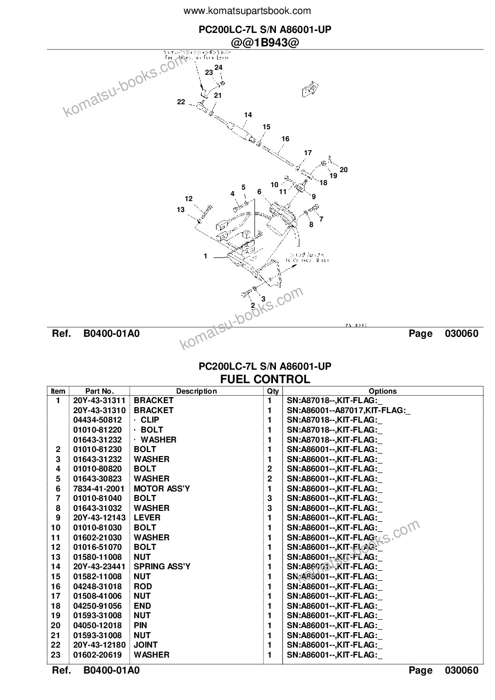 Komatsu pc200lc-7l s/n a86001-up Parts catalog cover Page 8