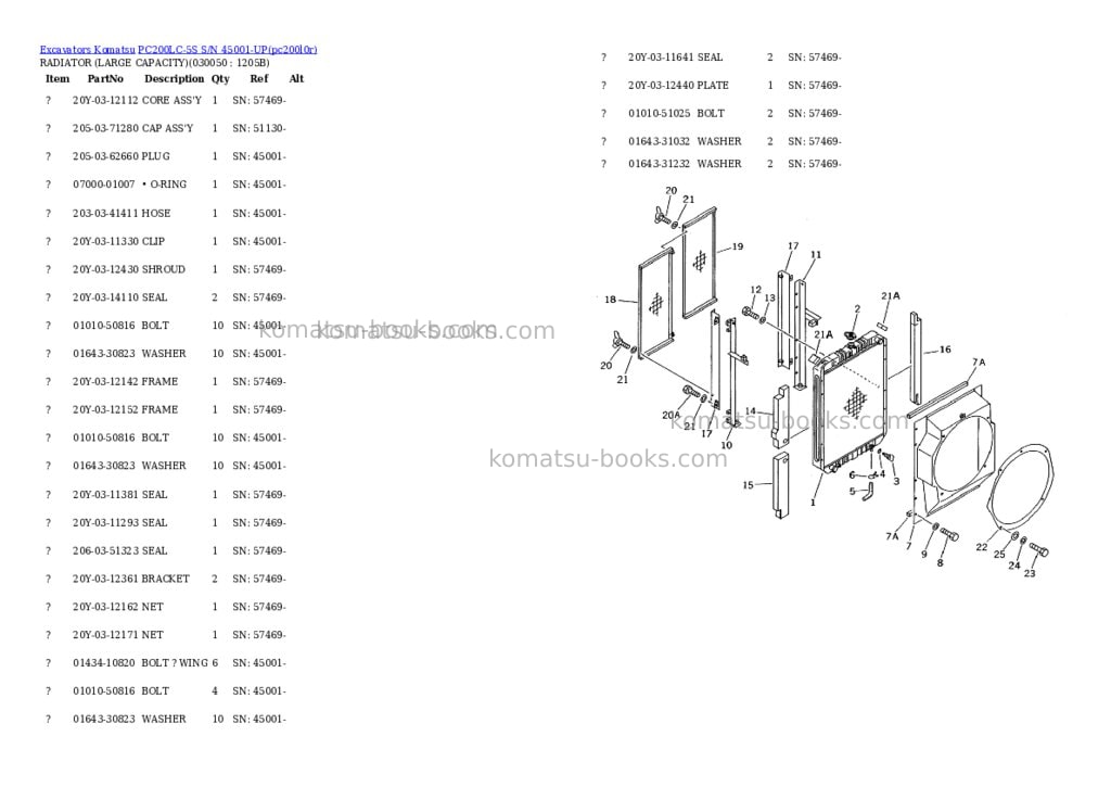 Komatsu pc200lc-5s s/n 45001-up Parts catalog cover Page 4