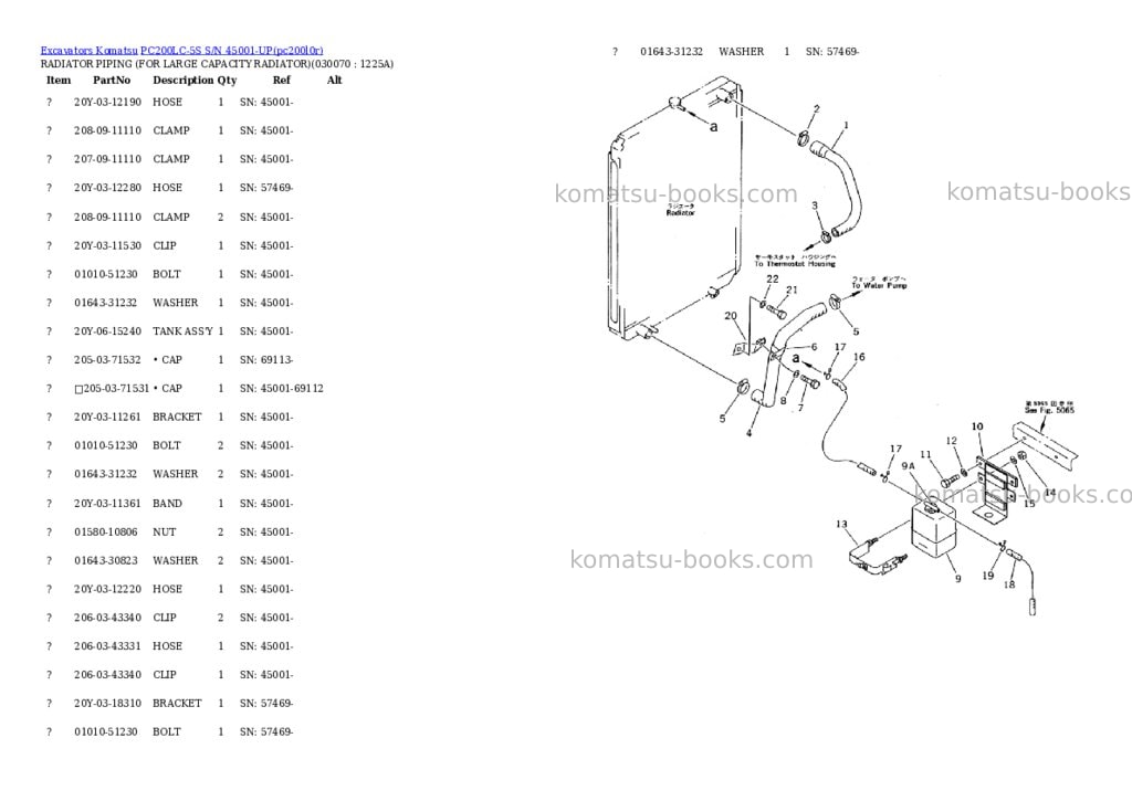 Komatsu pc200lc-5s s/n 45001-up Parts catalog cover Page 6