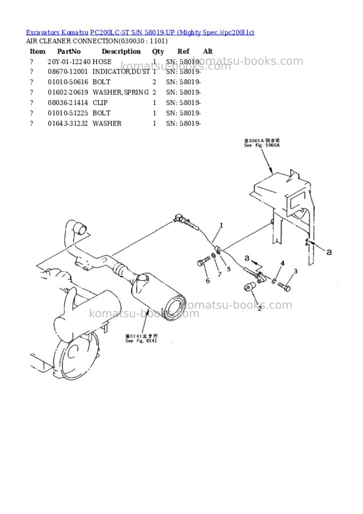 Komatsu pc200lc-5t s/n 58019-up mighty spec. Parts catalog cover Page 2