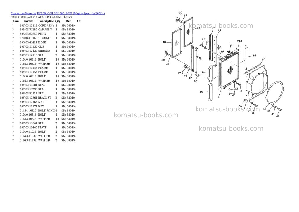 Komatsu pc200lc-5t s/n 58019-up mighty spec. Parts catalog cover Page 4