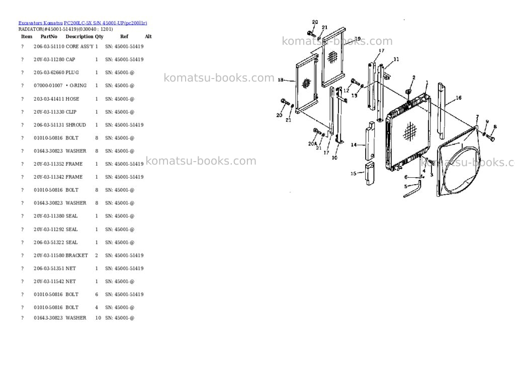 Komatsu pc200lc-5x s/n 45001-up Parts catalog cover Page 3