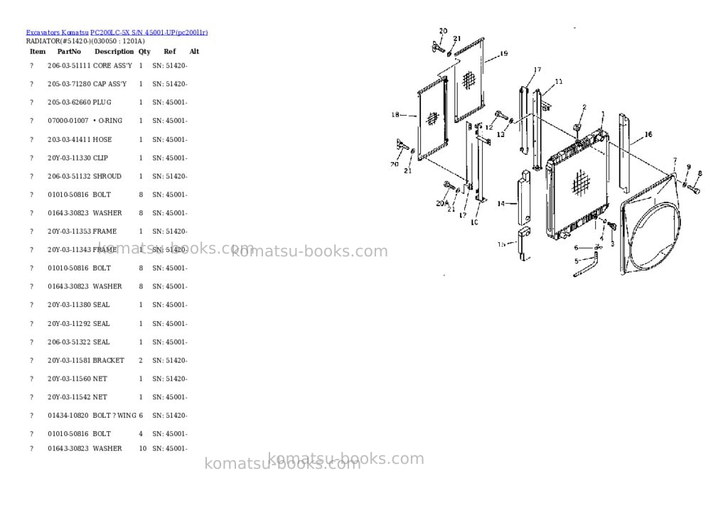 Komatsu pc200lc-5x s/n 45001-up Parts catalog cover Page 4