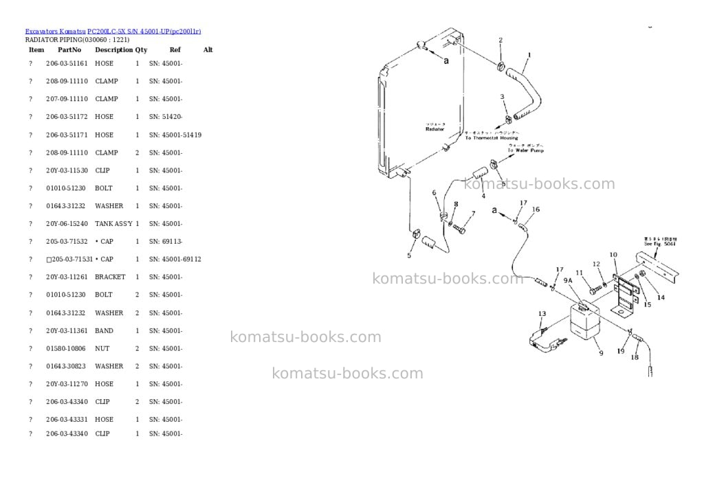 Komatsu pc200lc-5x s/n 45001-up Parts catalog cover Page 5