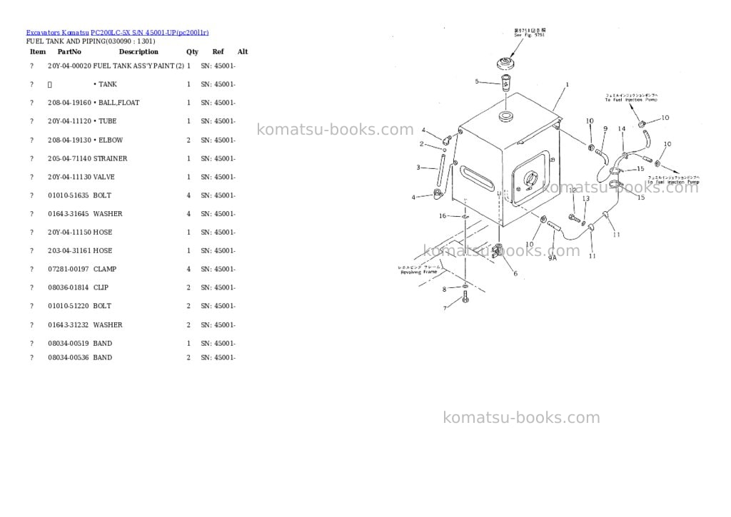 Komatsu pc200lc-5x s/n 45001-up Parts catalog cover Page 8