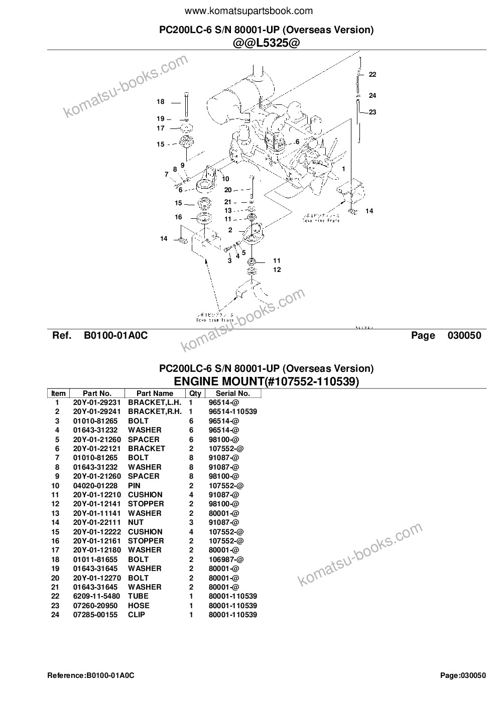Komatsu PC200LC-6 S/N 80001-UP (Overseas Version) Parts catalog cover Page 7 Komatsu PC200LC-6 S/N 80001-UP (Overseas Version) Parts catalog cover Page 7