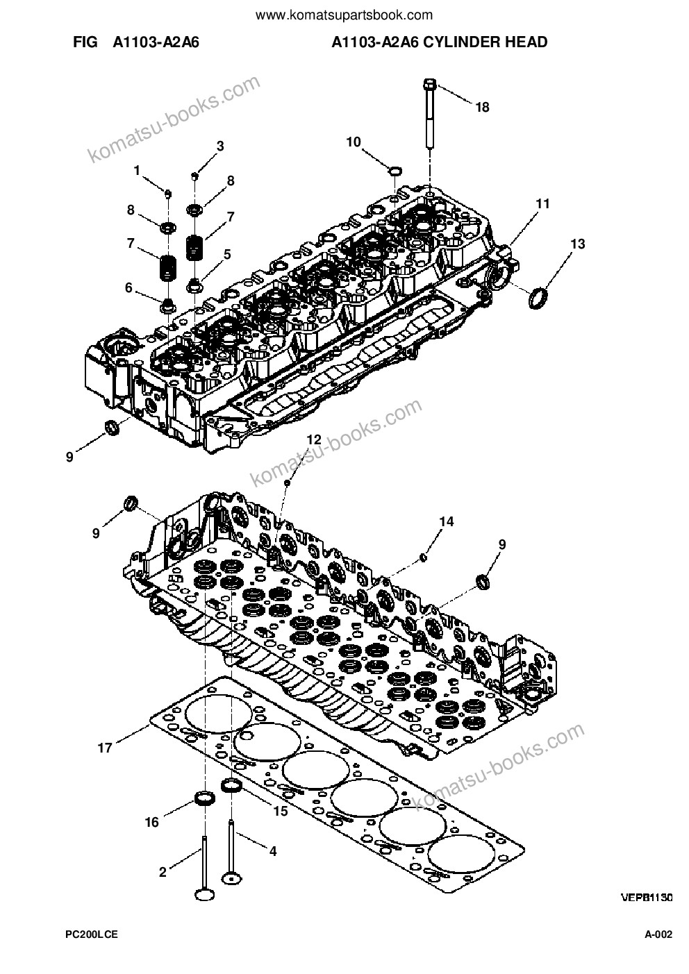 Komatsu pc200lc-8 a88001-up Parts catalog cover Page 3