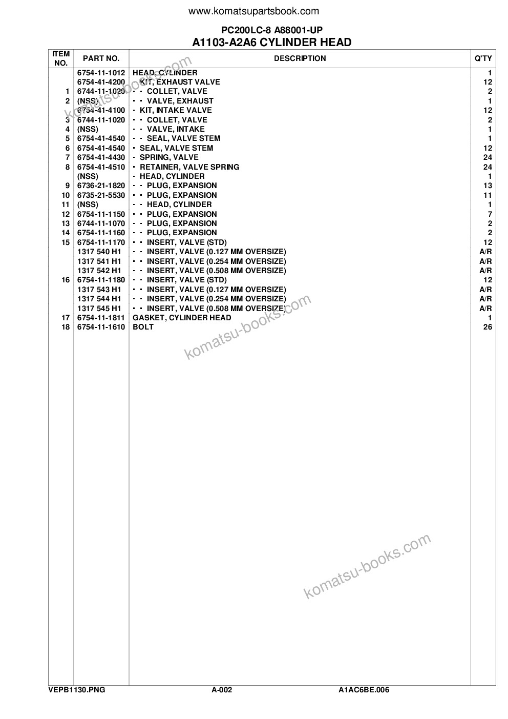 Komatsu pc200lc-8 a88001-up Parts catalog cover Page 4