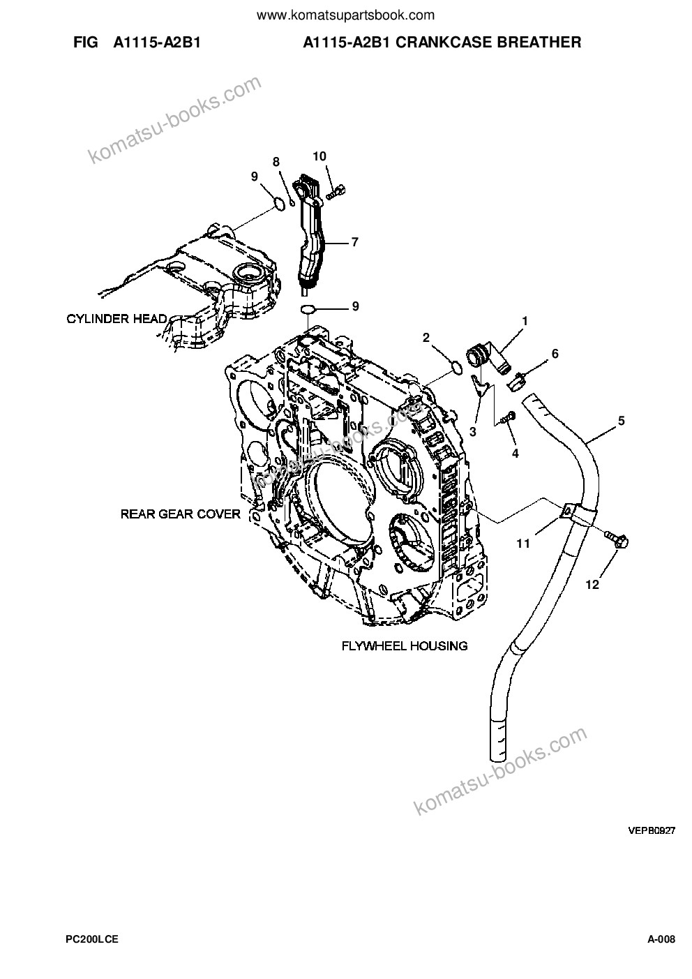 Komatsu pc200lc-8 a88001-up Parts catalog cover Page 9