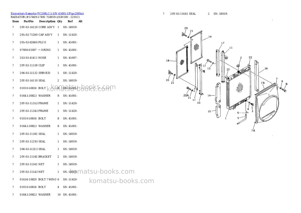 Komatsu pc200lc-5 s/n 45001-up Parts catalog cover Page 9 Komatsu pc200lc-5 s/n 45001-up Parts catalog cover Page 9