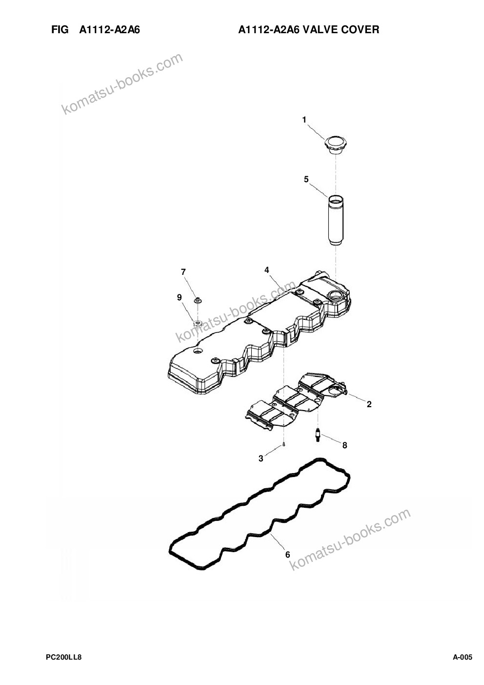 Komatsu pc200ll-8 s/n a87001-up Parts catalog cover Page 7