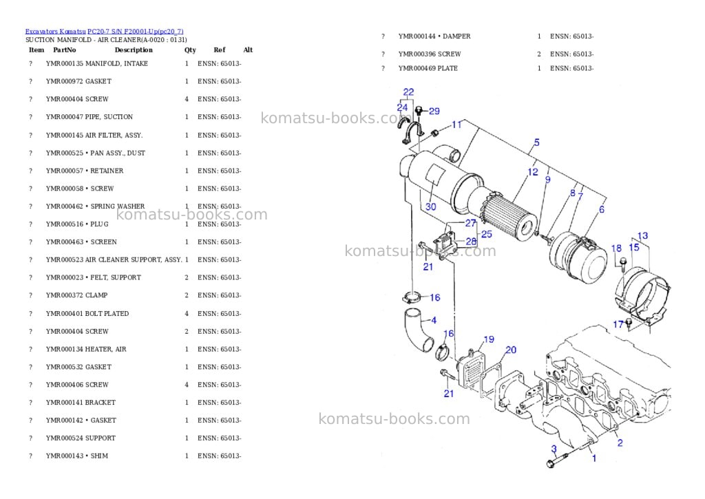 Komatsu pc20-7 s/n f20001-up Parts catalog cover Page 2