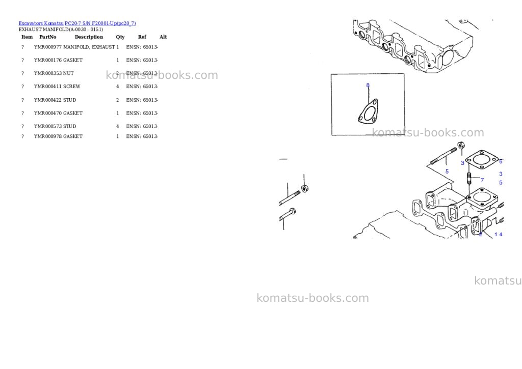 Komatsu pc20-7 s/n f20001-up Parts catalog cover Page 3