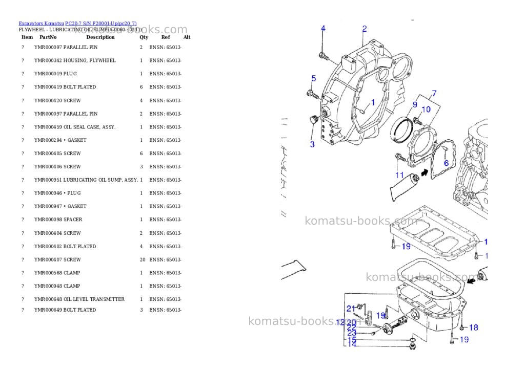 Komatsu pc20-7 s/n f20001-up Parts catalog cover Page 6