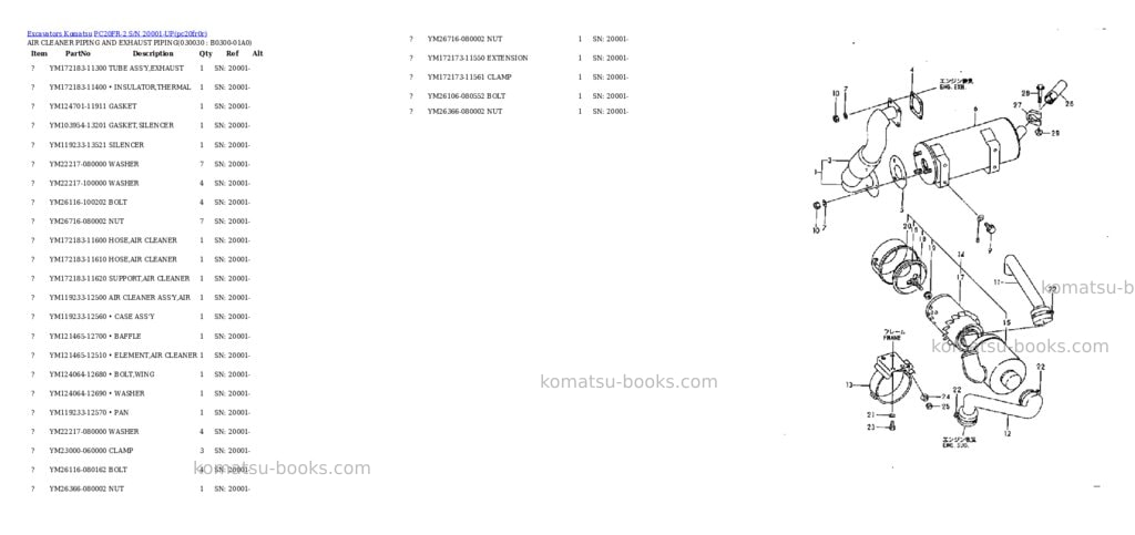 Komatsu pc20fr-2 s/n 20001-up Parts catalog cover Page 2