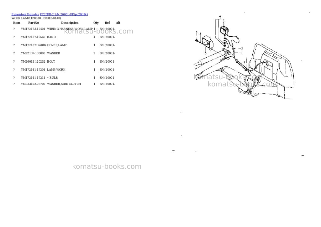 Komatsu pc20fr-2 s/n 20001-up Parts catalog cover Page 7