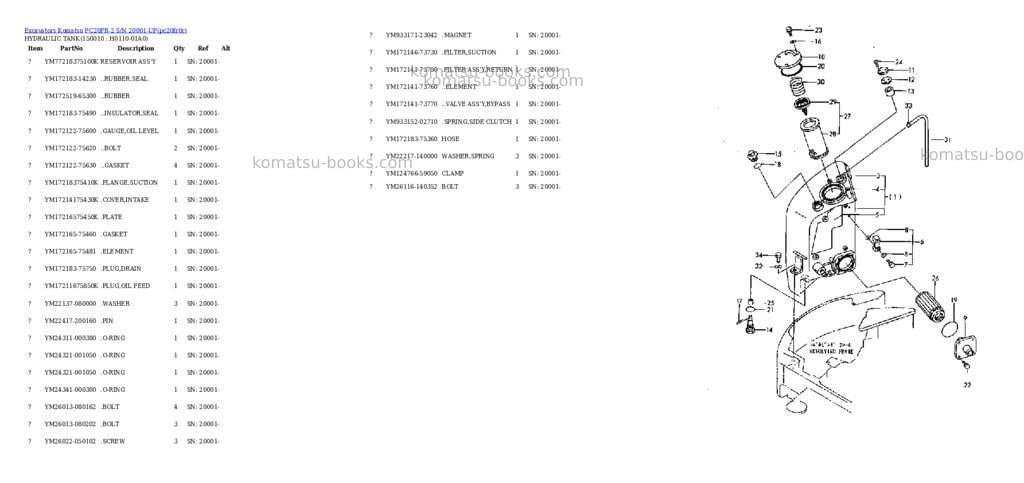 Komatsu pc20fr-2 s/n 20001-up Parts catalog cover Page 8