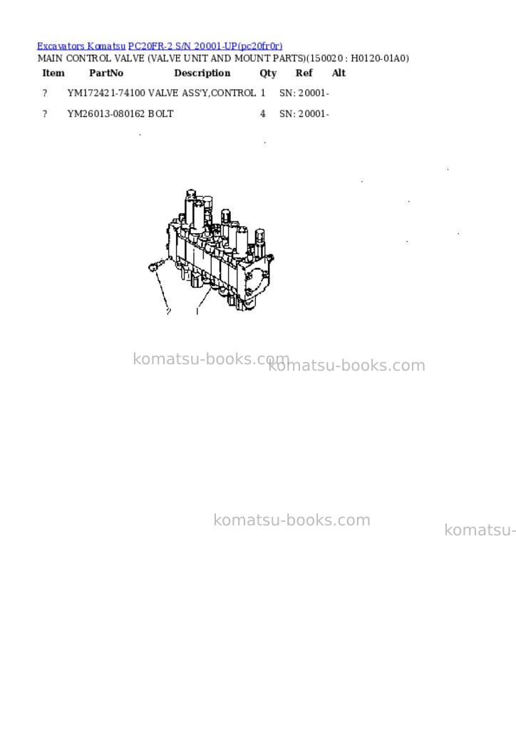 Komatsu pc20fr-2 s/n 20001-up Parts catalog cover Page 9