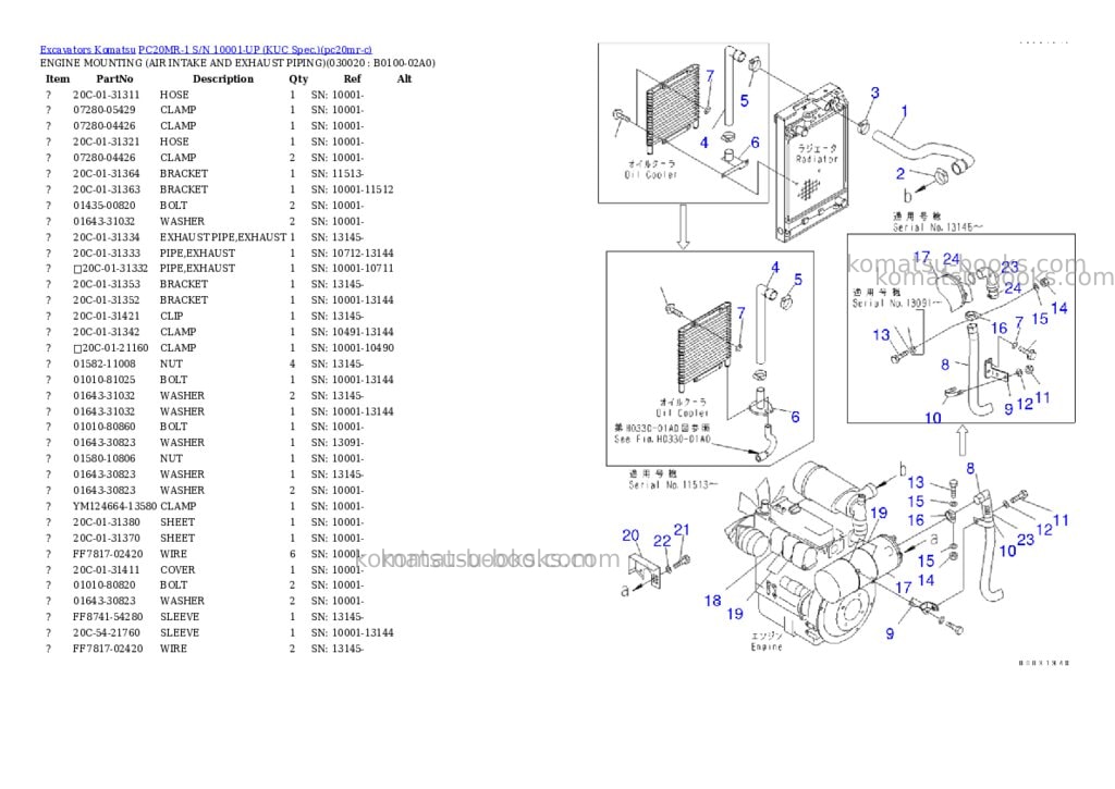 Komatsu PC20MR-1 S/N 10001-UP (KUC Spec.) Parts catalog cover