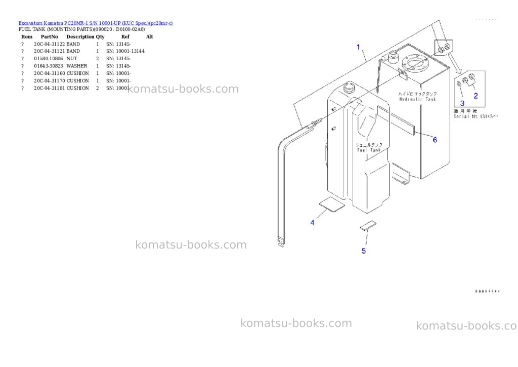 Komatsu PC20MR-1 S/N 10001-UP (KUC Spec.) Parts catalog cover Page 10