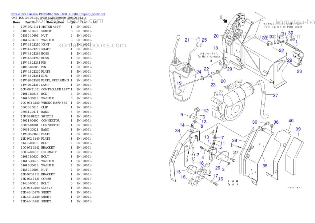 Komatsu PC20MR-1 S/N 10001-UP (KUC Spec.) Parts catalog cover Page 4