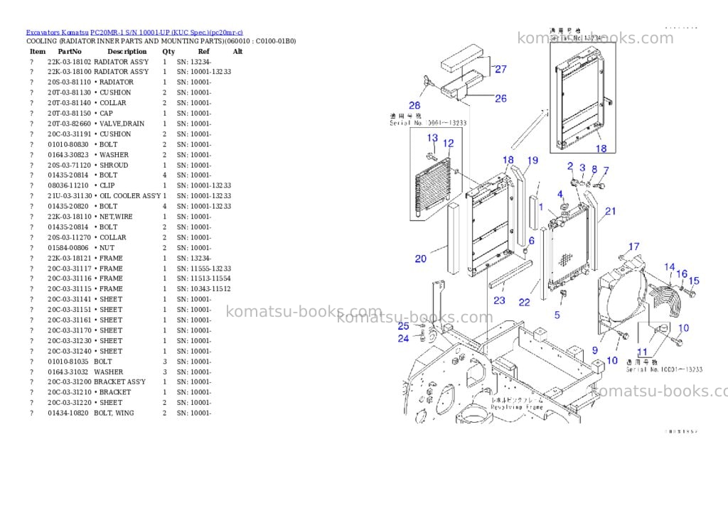 Komatsu PC20MR-1 S/N 10001-UP (KUC Spec.) Parts catalog cover Page 6