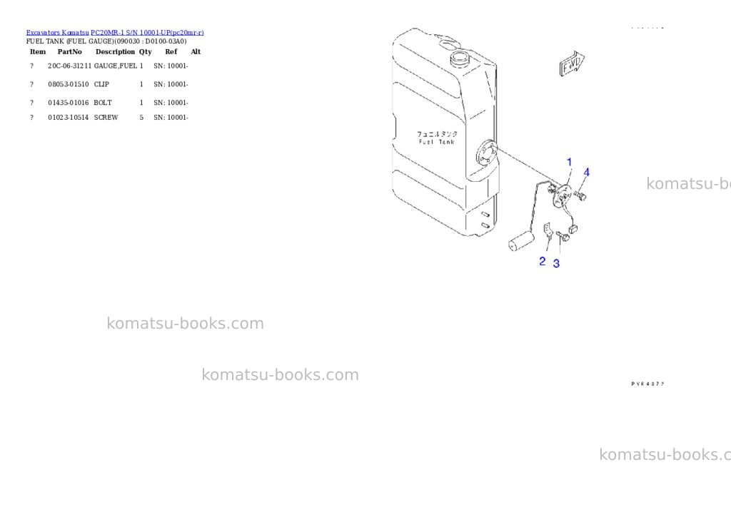 Komatsu pc20mr-1 s/n 10001-up Parts catalog cover Page 9 Komatsu pc20mr-1 s/n 10001-up Parts catalog cover Page 9