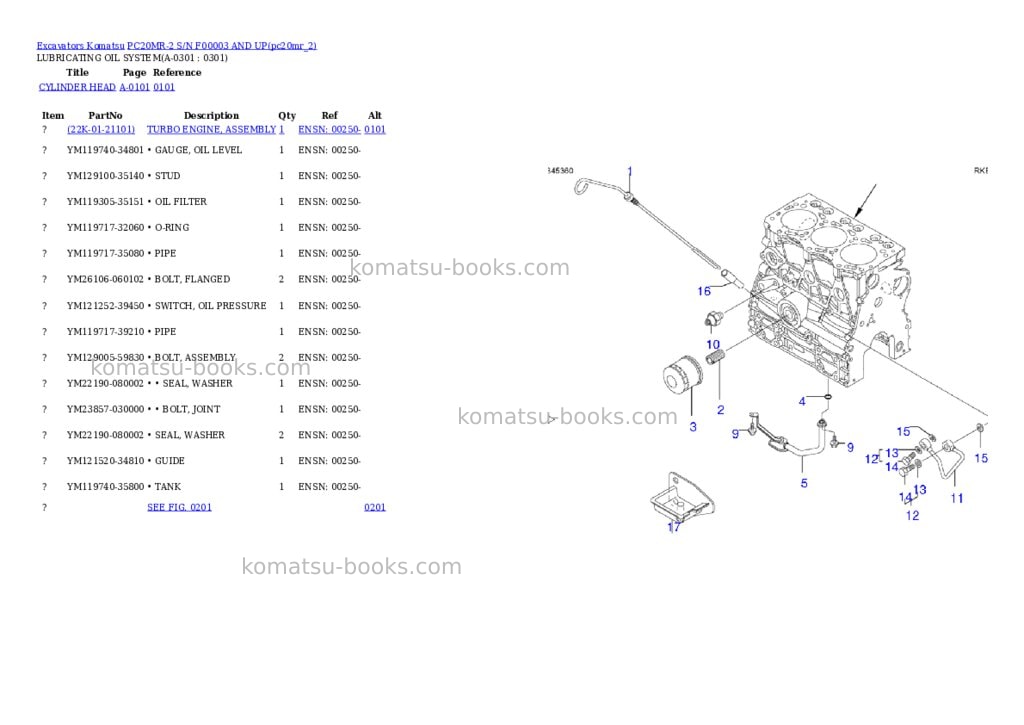 Komatsu pc20mr-2 s/n f00003 and up Parts catalog cover Page 8 Komatsu pc20mr-2 s/n f00003 and up Parts catalog cover Page 8